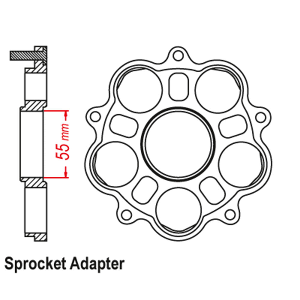 JT  REAR ALLOY SPROCKET ADAPTOR : DUCATI 750B (5 BOLT)