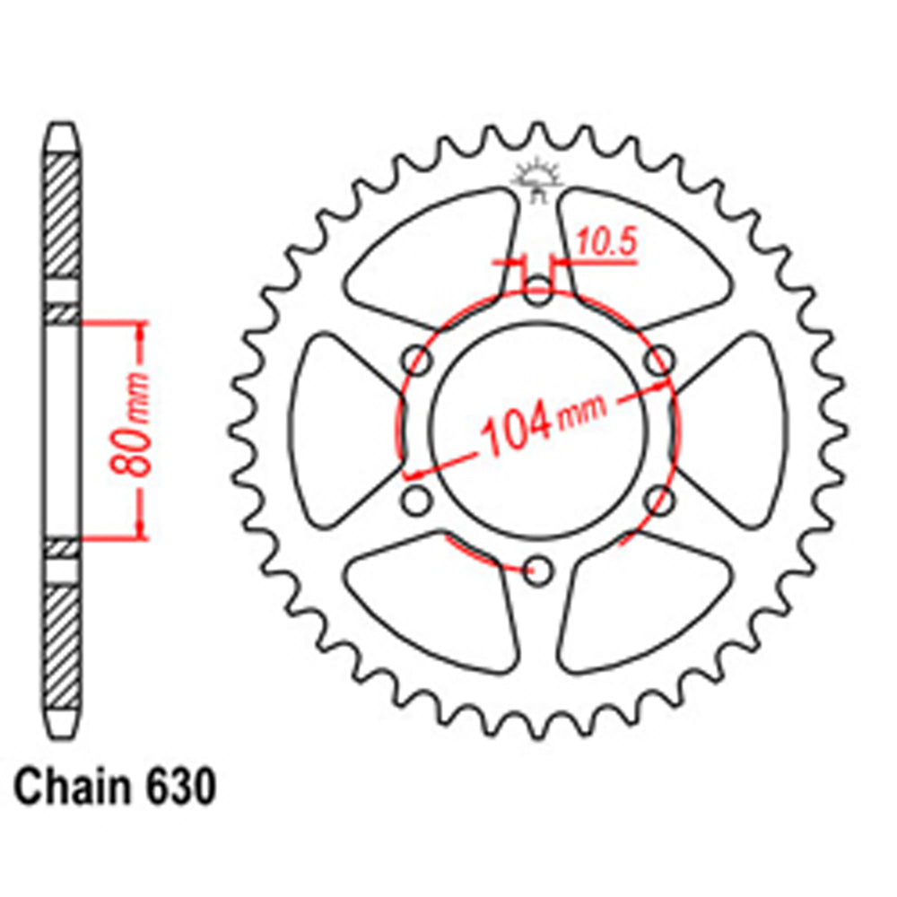 Z - REAR SPROCKET - STEEL 40T 630P