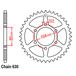 REAR SPROCKET - STEEL 630P