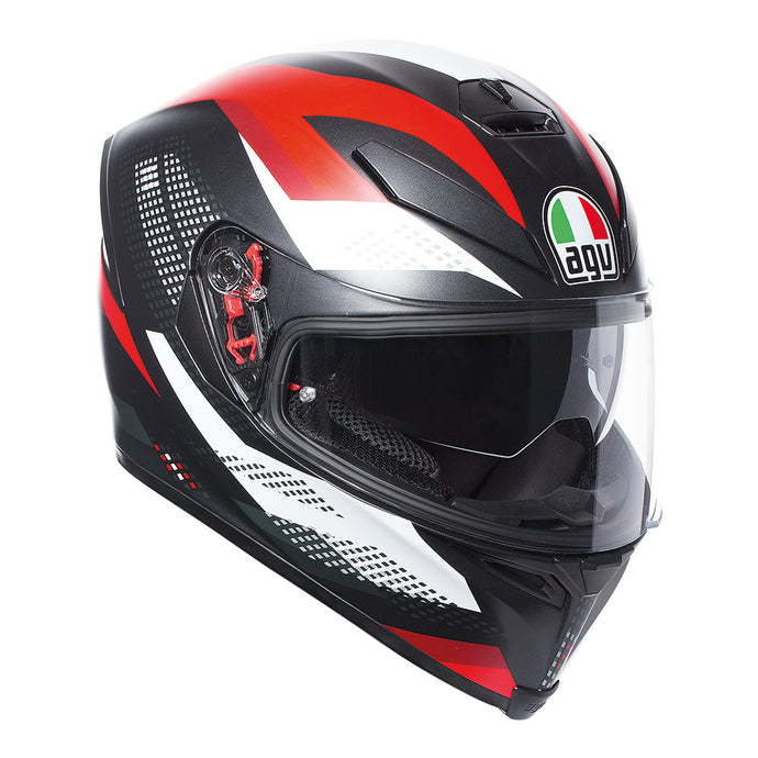 Z - AGV K5 S - MARBLE MATT BLK/WHT/RED  ML ( 0041A2HY 028 008 )